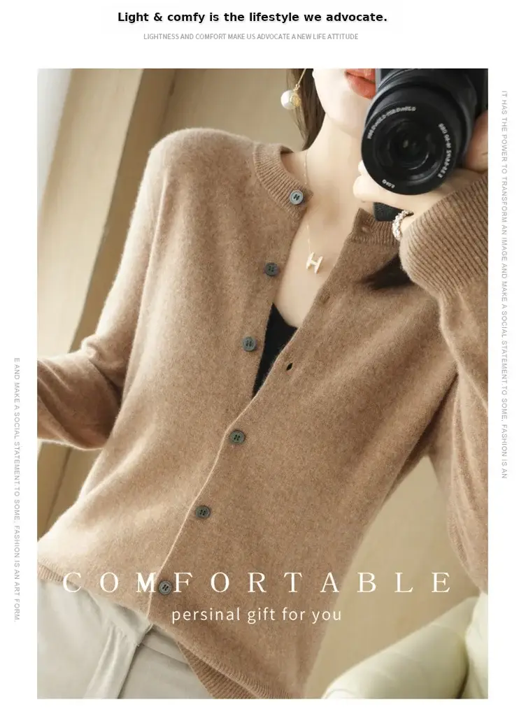 Women's 2023 Knitted Cardigan Red Long Sleeve — feature 20