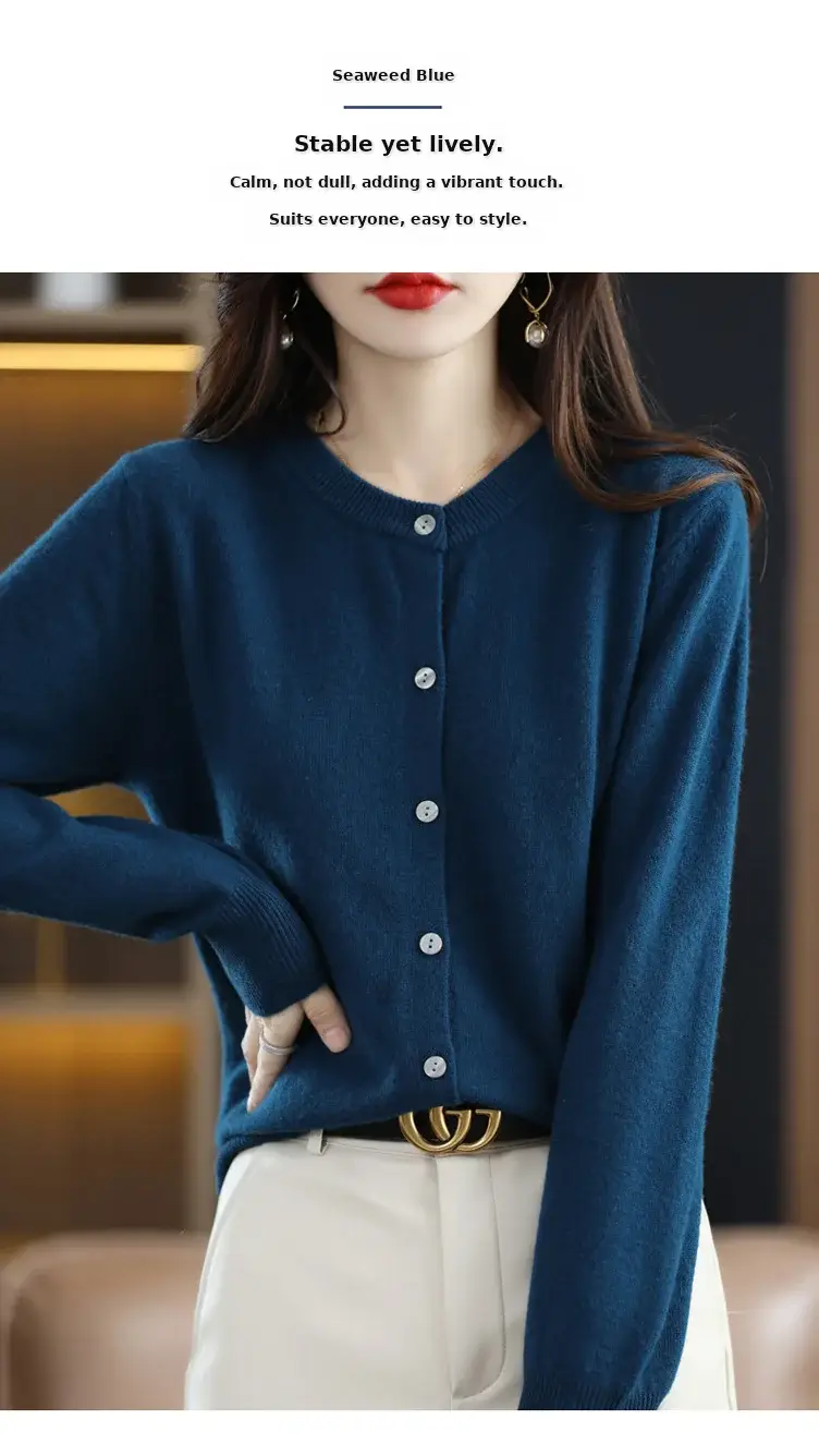Women's 2023 Knitted Cardigan Red Long Sleeve — feature 25