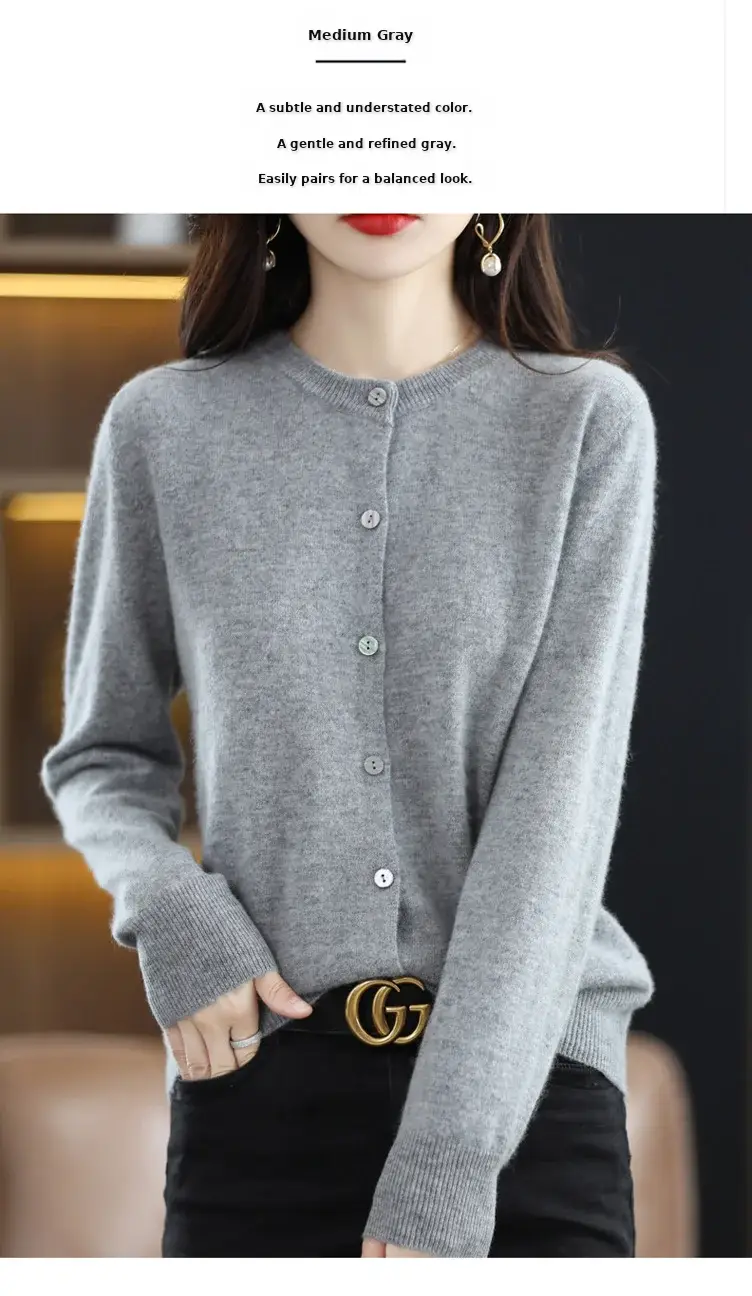 Women's 2023 Knitted Cardigan Red Long Sleeve — feature 35