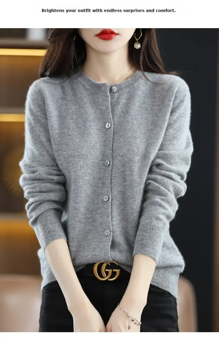 Women's 2023 Knitted Cardigan Red Long Sleeve — feature 36