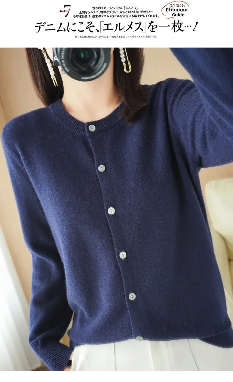 Women's 2023 Knitted Cardigan Red Long Sleeve — feature 39