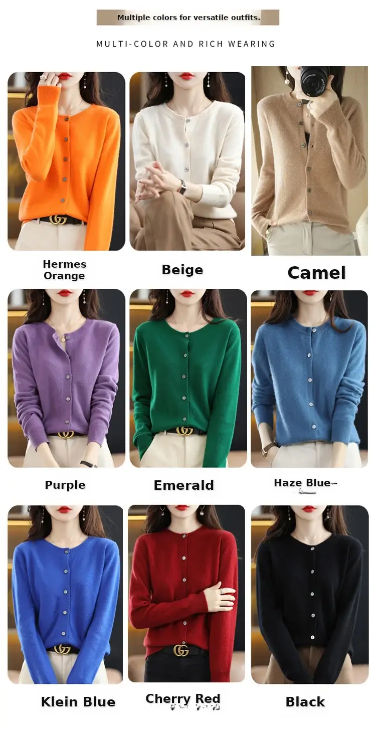 Women's 2023 Knitted Cardigan Red Long Sleeve — feature 4