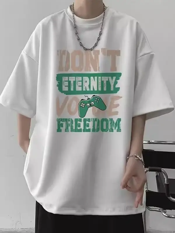 Men Blue Cotton Loose T-Shirt with Embroidered Design - Image 68