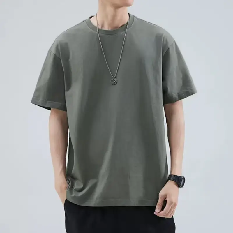 Men Blue Cotton Loose T-Shirt with Embroidered Design - Image 63