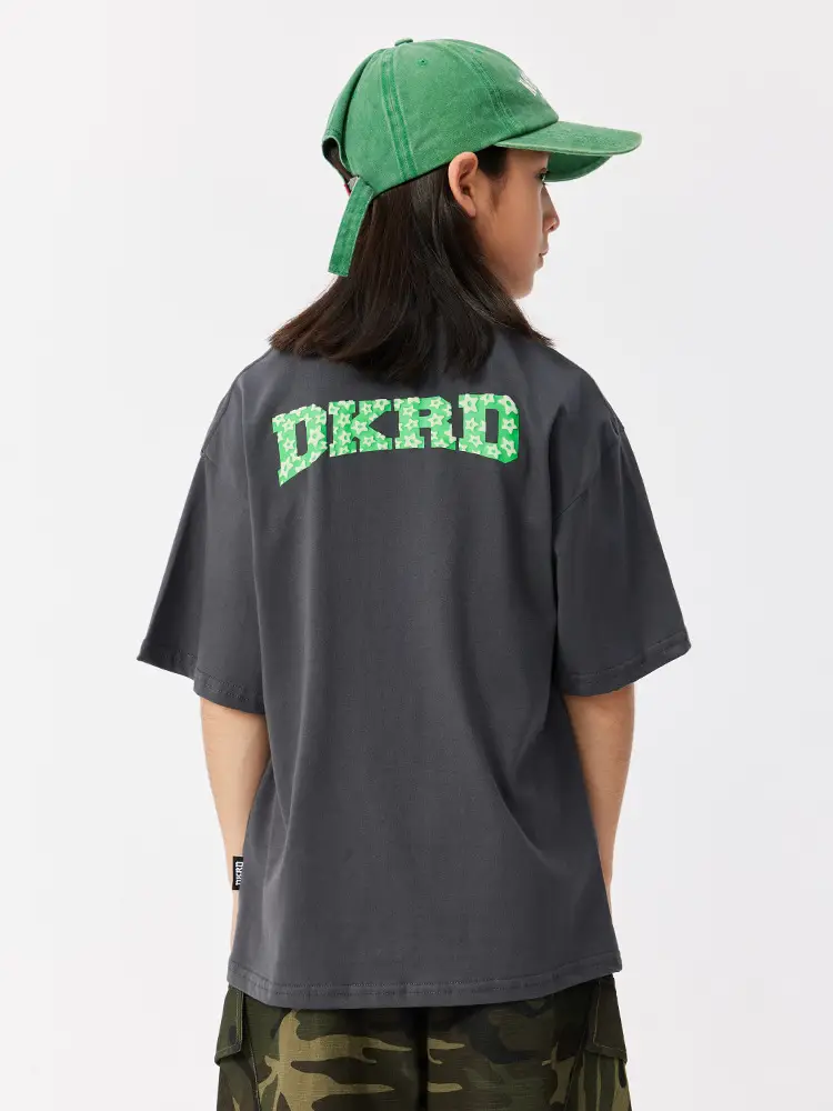 DK Kids Cotton Short Sleeve T-Shirt Green Print - Image 7