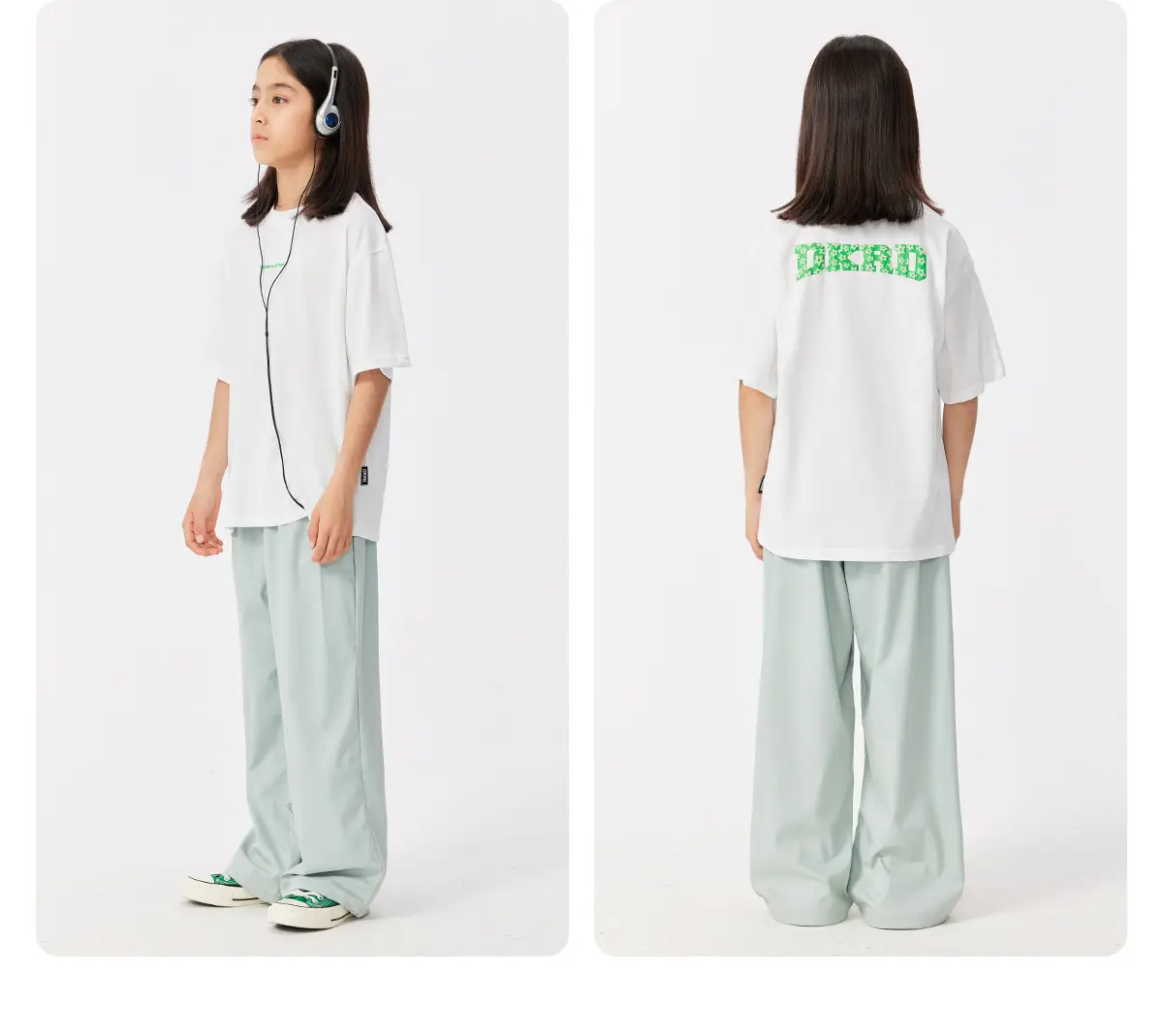 DK Kids Cotton Short Sleeve T-Shirt Green Print — feature 15