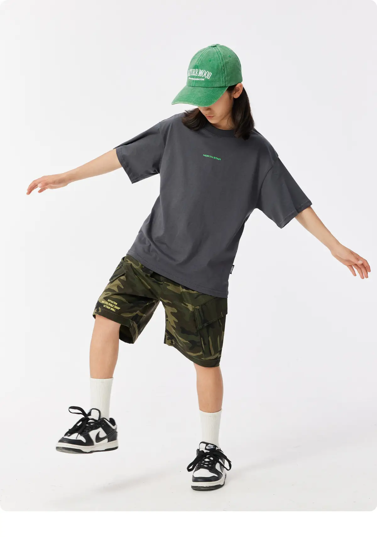 DK Kids Cotton Short Sleeve T-Shirt Green Print — feature 20