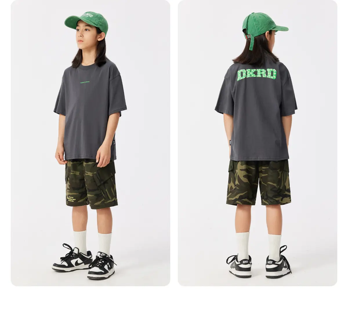 DK Kids Cotton Short Sleeve T-Shirt Green Print — feature 21
