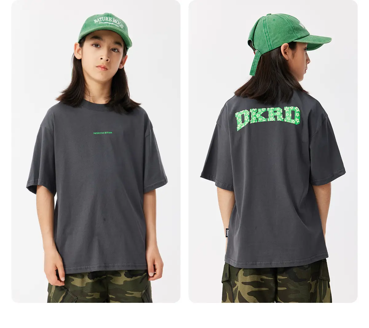 DK Kids Cotton Short Sleeve T-Shirt Green Print — feature 23