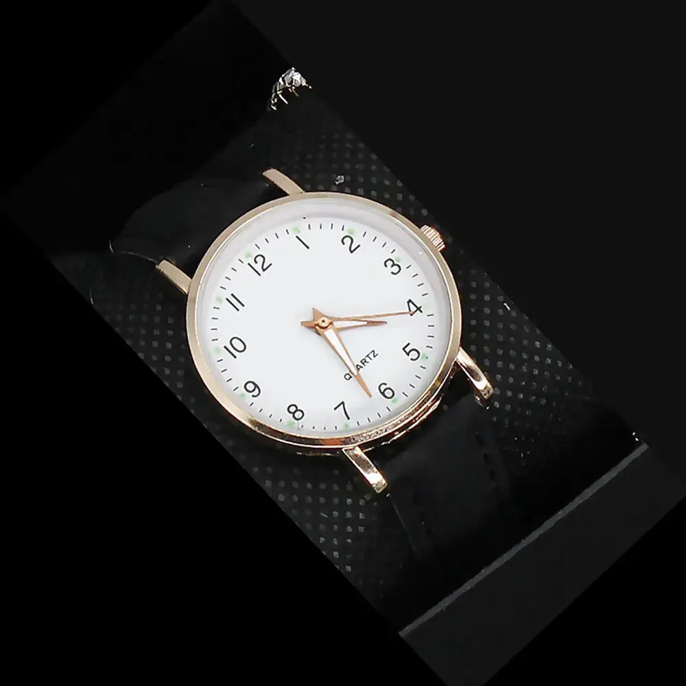Women's Pink Leather Watch with Crystal Belt - Image 9