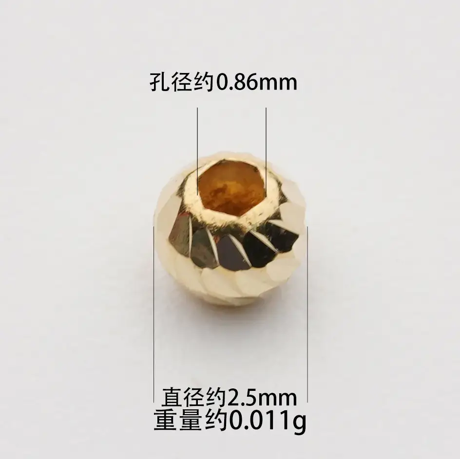 18K Gold Moon Beads Semi-Finished Gold Beads Light Version - Image 11