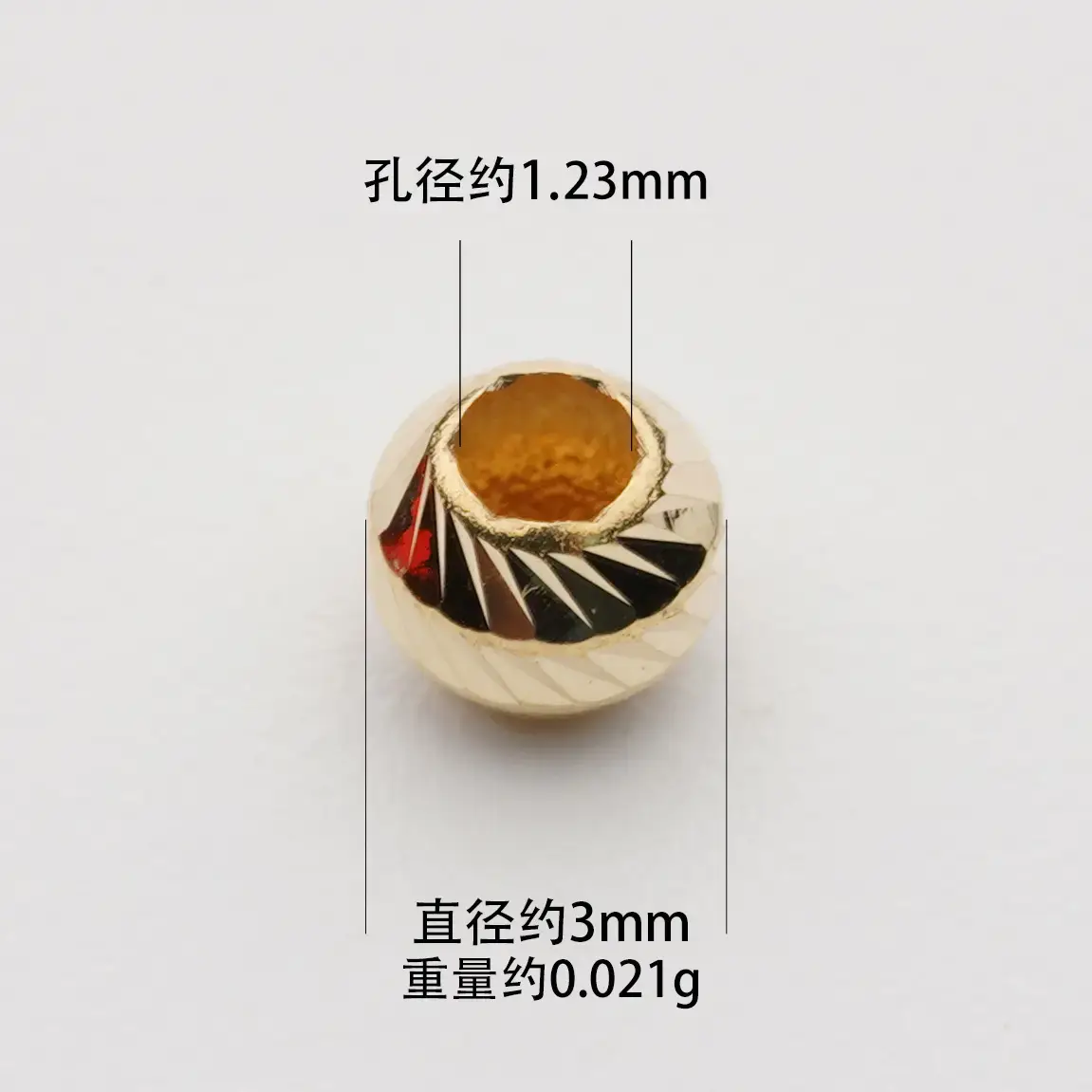 18K Gold Moon Beads Semi-Finished Gold Beads Light Version - Image 12