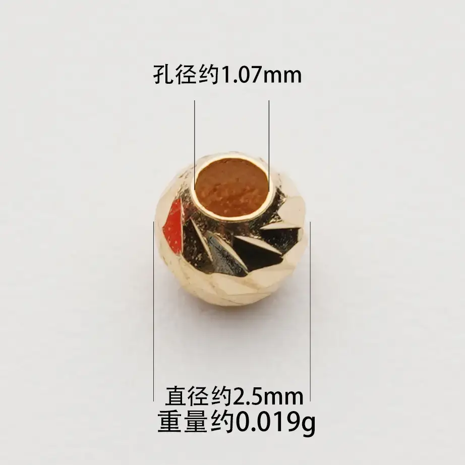 18K Gold Moon Beads Semi-Finished Gold Beads Light Version - Image 5
