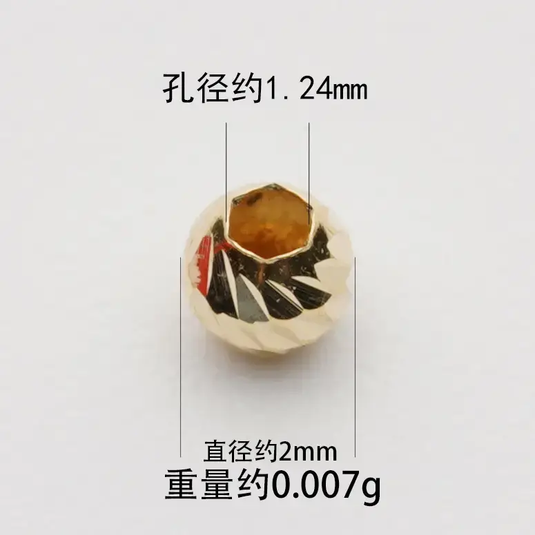 18K Gold Moon Beads Semi-Finished Gold Beads Light Version - Image 9