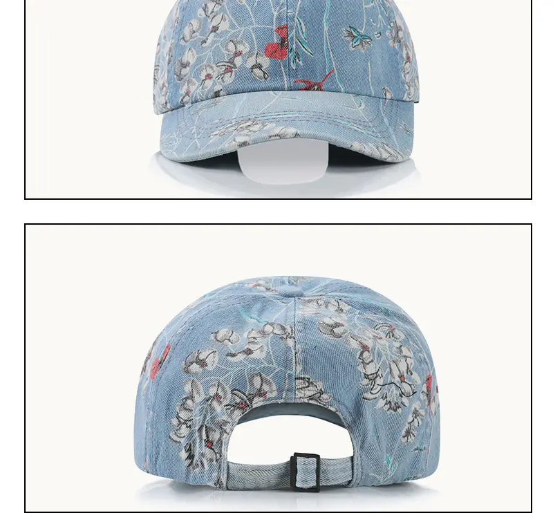 Four Seasons Printed Denim Cap for Men Women — feature 7