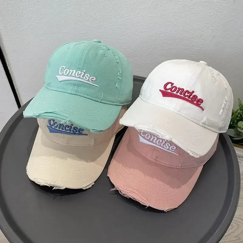 White Cotton Baseball Cap with Red Embroidered "Concise" Design - Image 10