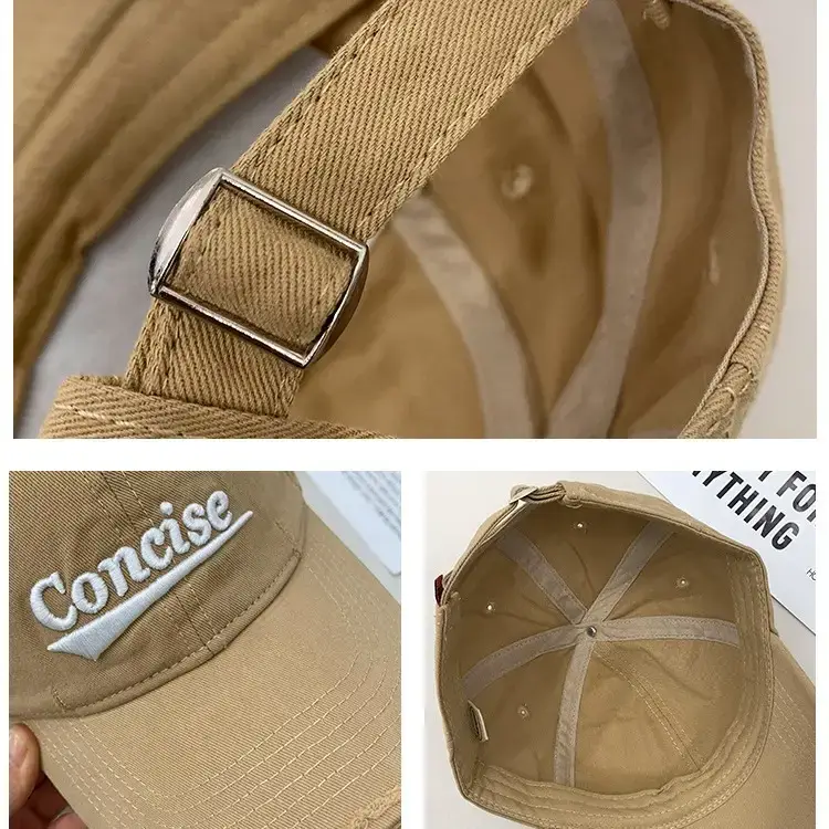 White Cotton Baseball Cap with Red Embroidered "Concise" Design - Image 13