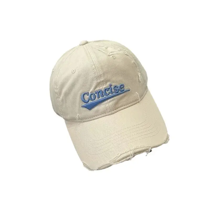 White Cotton Baseball Cap with Red Embroidered "Concise" Design - Image 14