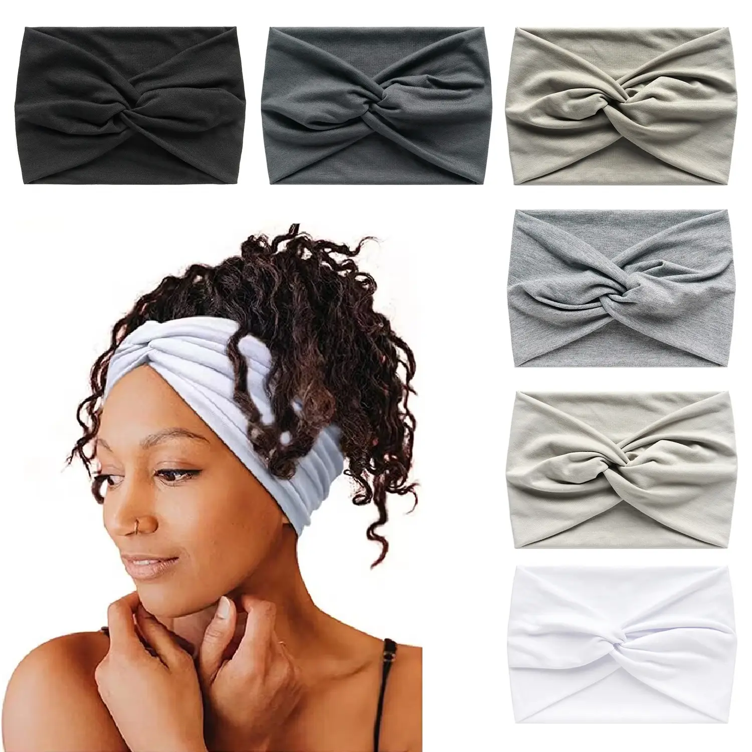 Pink Cross Elastic Sports Yoga Hair Band