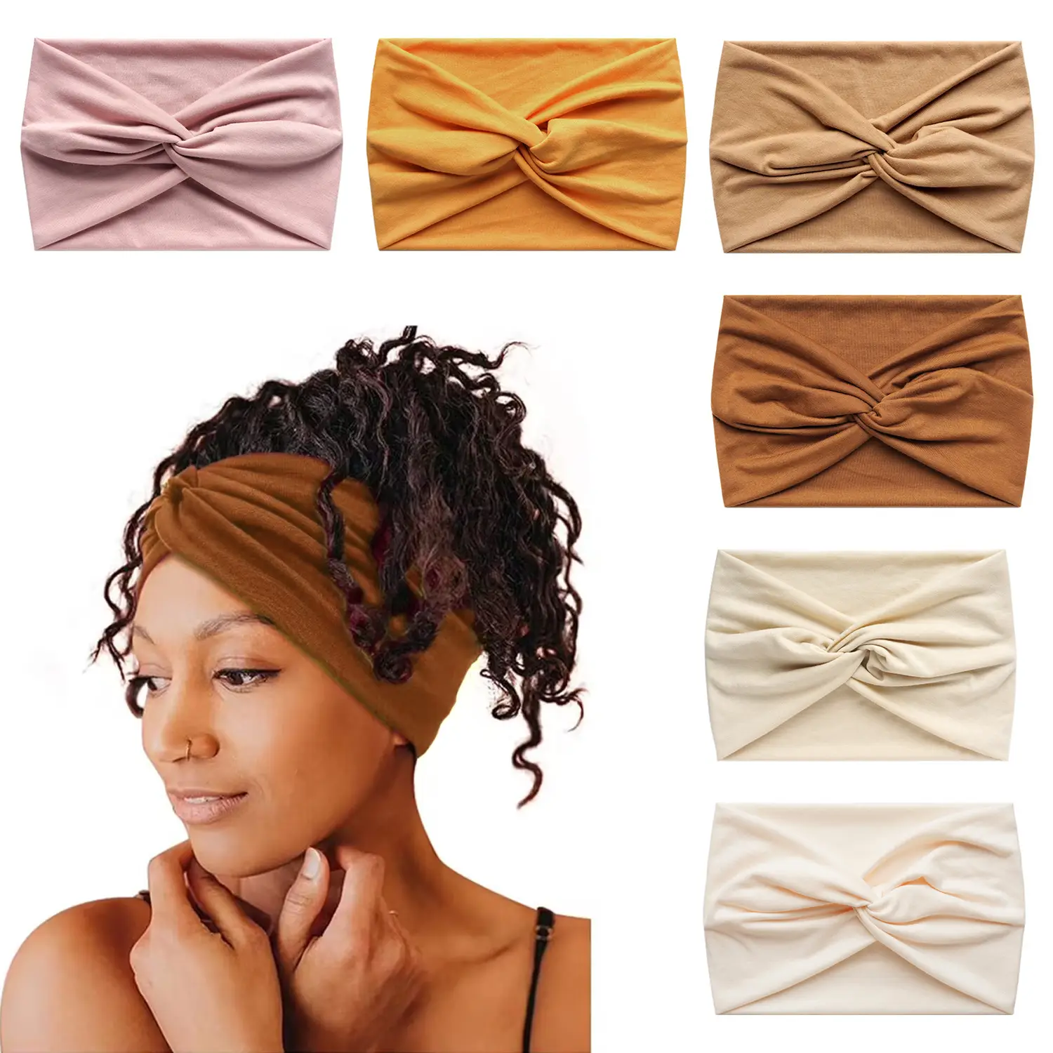 Pink Cross Elastic Sports Yoga Hair Band — feature 10