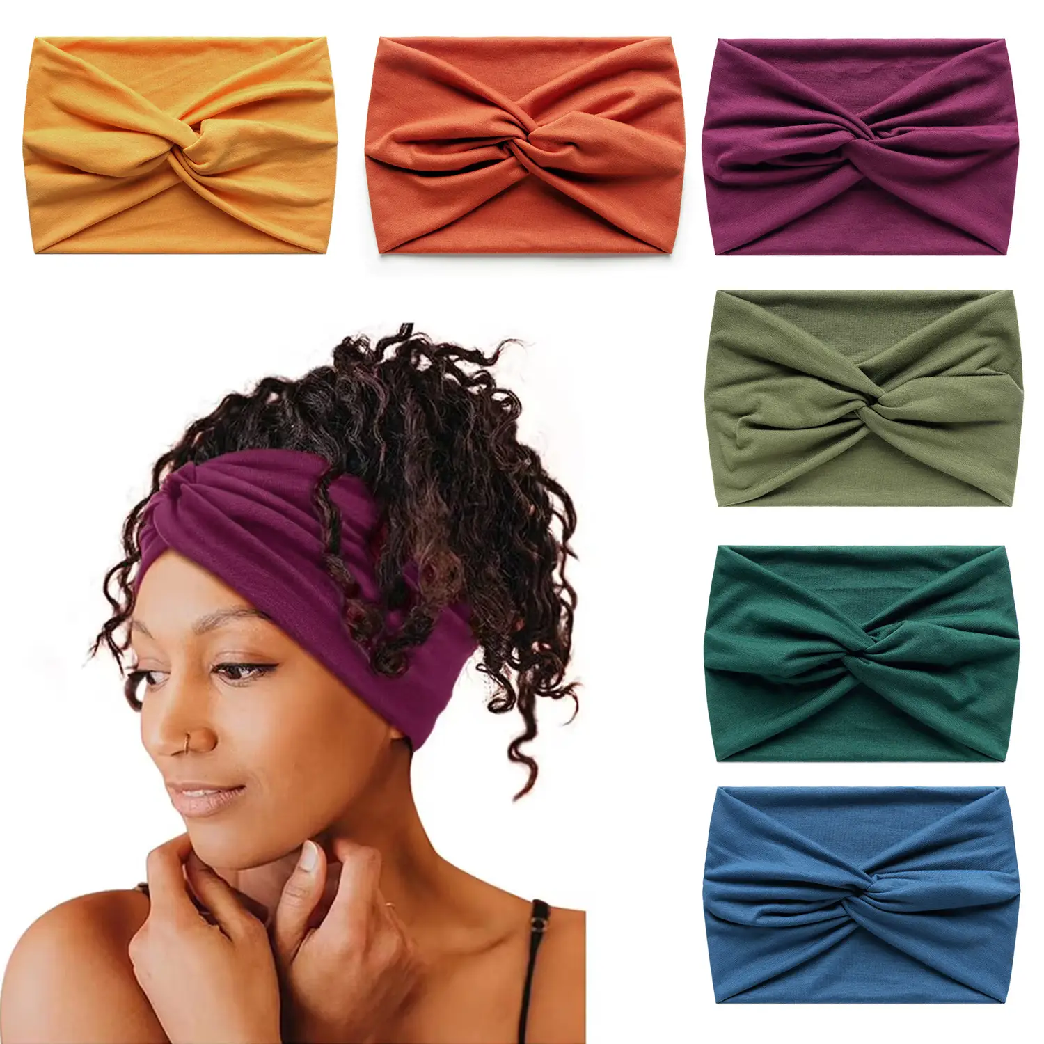 Pink Cross Elastic Sports Yoga Hair Band — feature 8
