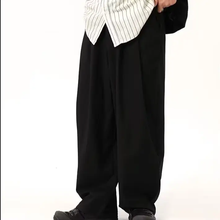 Coffee Wide Leg Loose Pants for Men Women Drapey Korean Style — feature 26