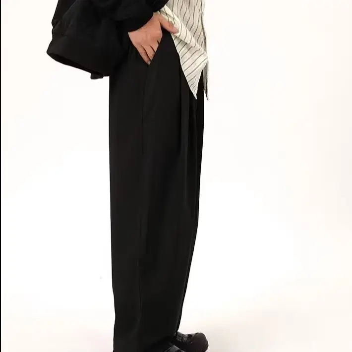 Coffee Wide Leg Loose Pants for Men Women Drapey Korean Style — feature 27