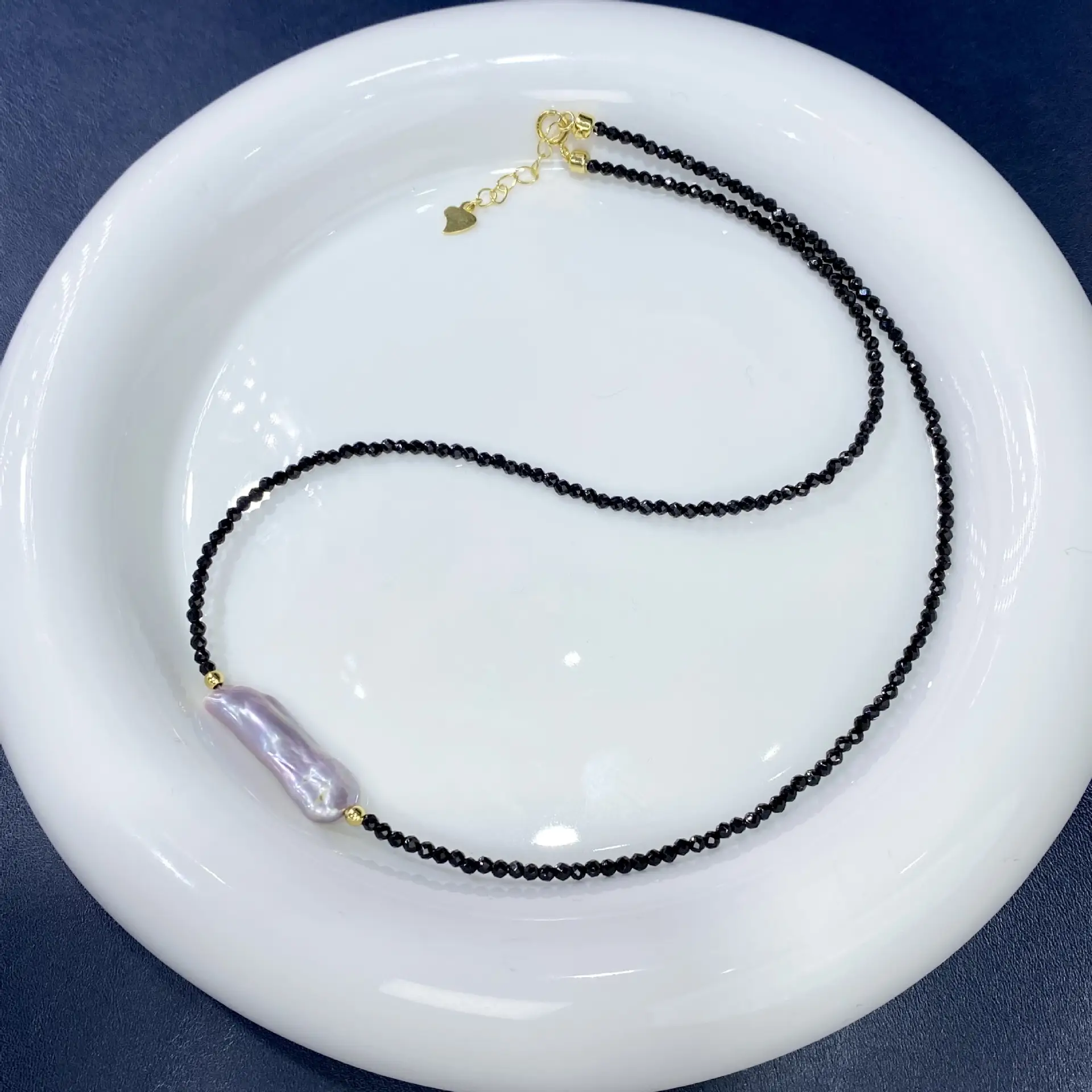 Natural Baroque Purple Pearl Clavicle Necklace for Women