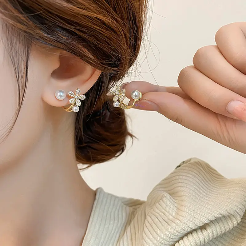 925 Silver Pearl Stud Earrings for Women - Image 10