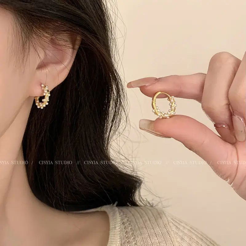 925 Silver Pearl Stud Earrings for Women - Image 24