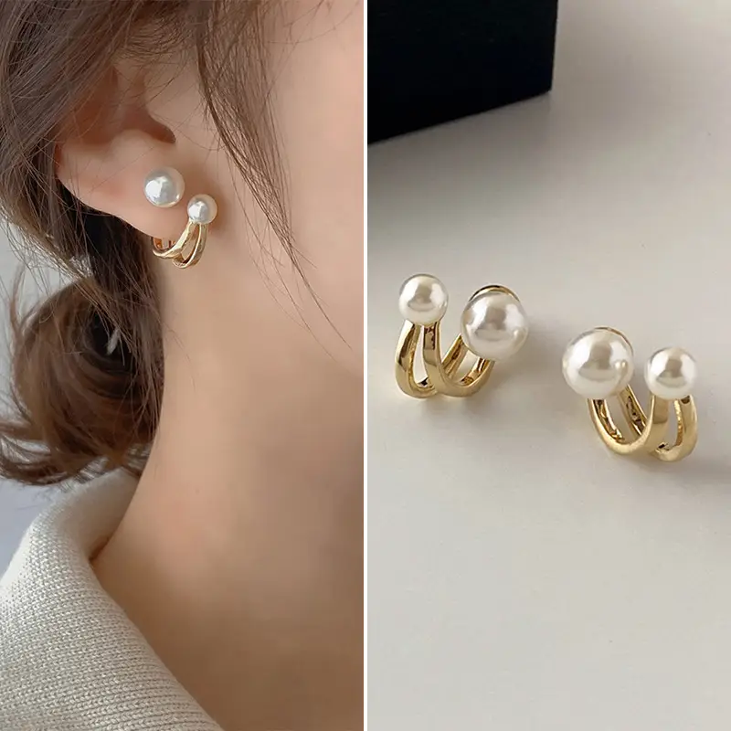 925 Silver Pearl Stud Earrings for Women - Image 3