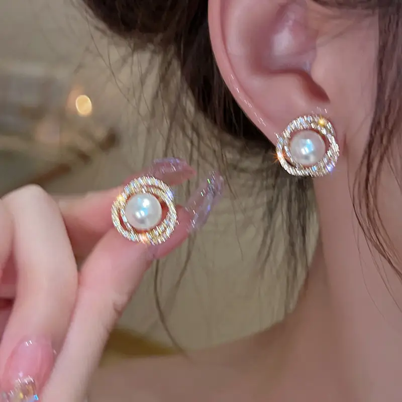 925 Silver Pearl Stud Earrings for Women - Image 8