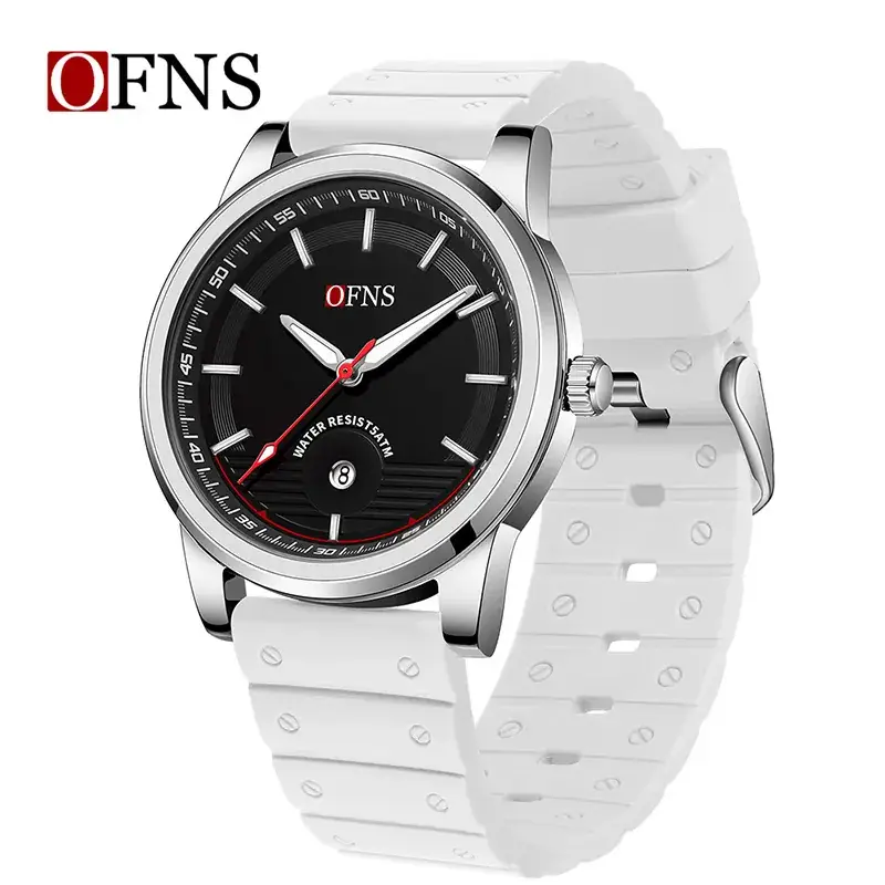 Men's Navy Blue Quartz Watch with Silicone Strap