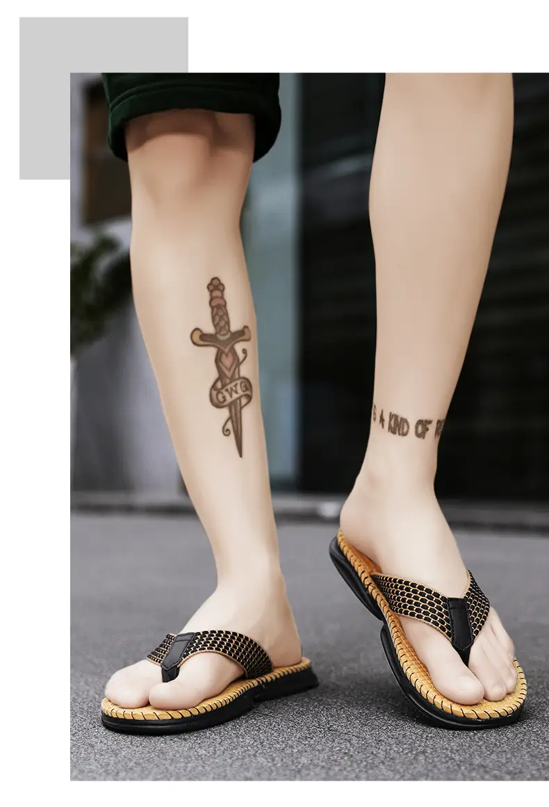 European and American fashion live slippers men's summer new beach flip-flops outdoor non-slip flip-flops foreign trade Men — feature 10