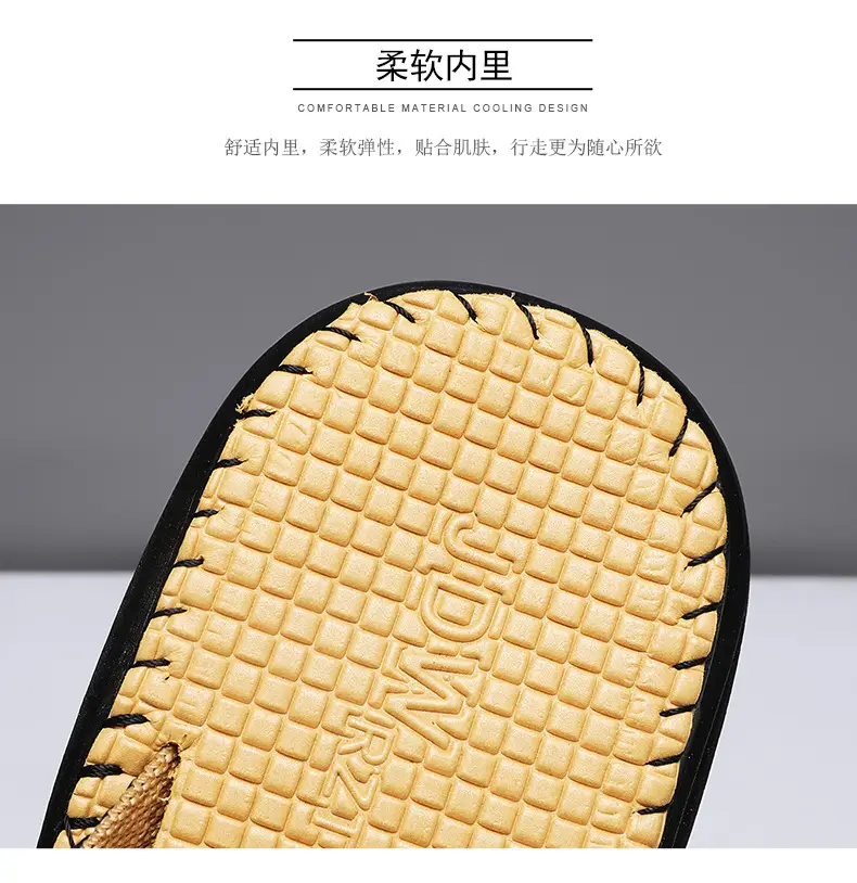 European and American fashion live slippers men's summer new beach flip-flops outdoor non-slip flip-flops foreign trade Men — feature 5
