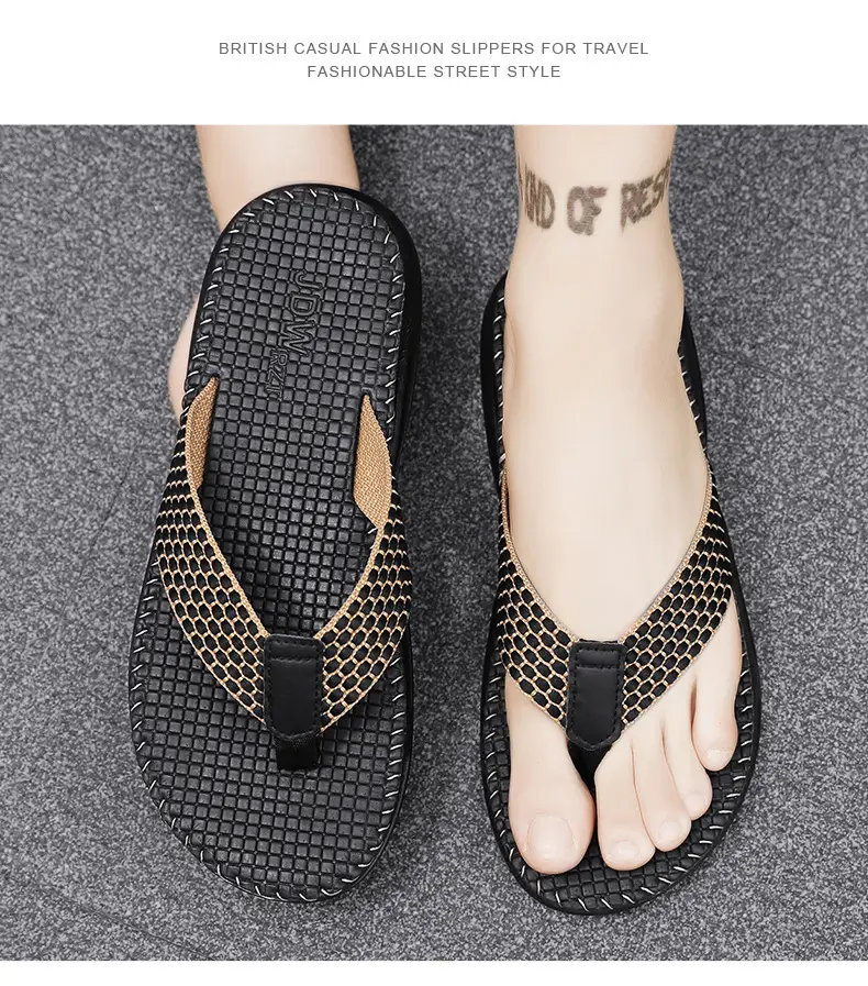 European and American fashion live slippers men's summer new beach flip-flops outdoor non-slip flip-flops foreign trade Men — feature 9