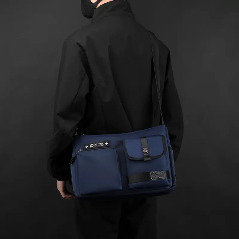 Men's Green Satchel Crossbody Bag Large Capacity - Image 6