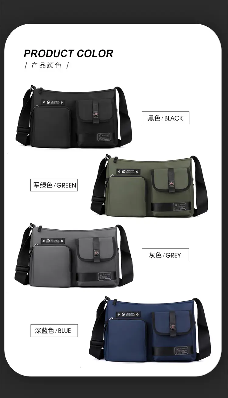 Men's Green Satchel Crossbody Bag Large Capacity — feature 10