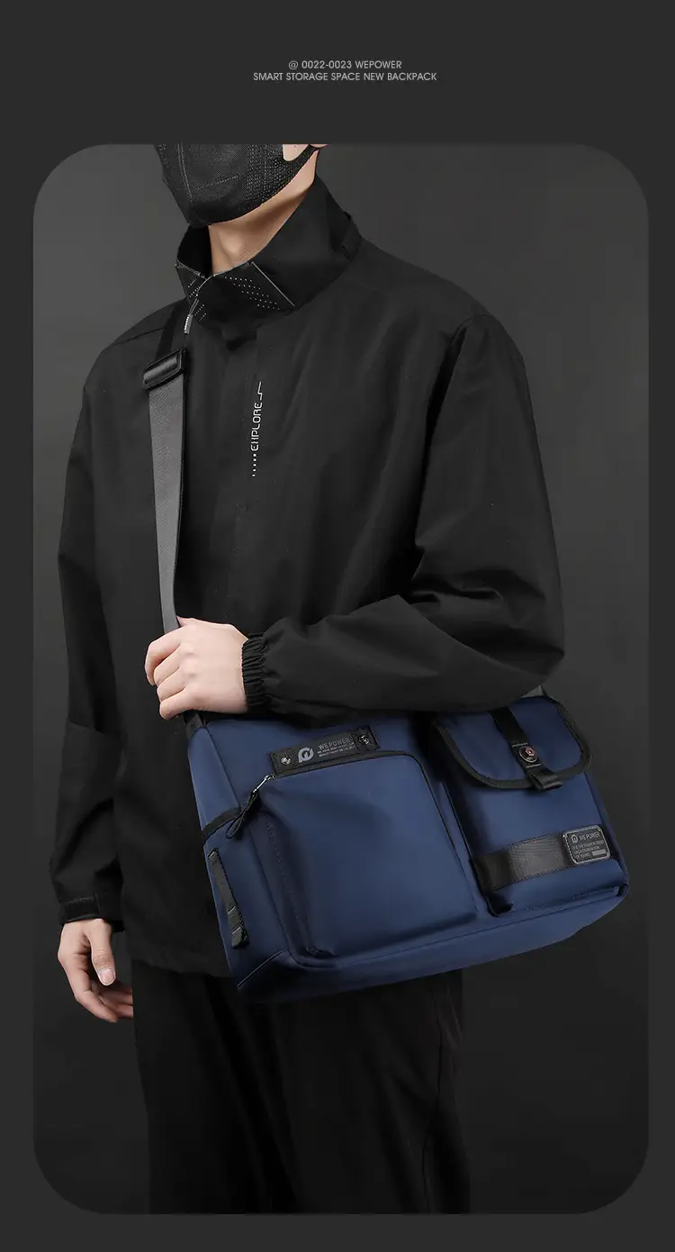 Men's Green Satchel Crossbody Bag Large Capacity — feature 14