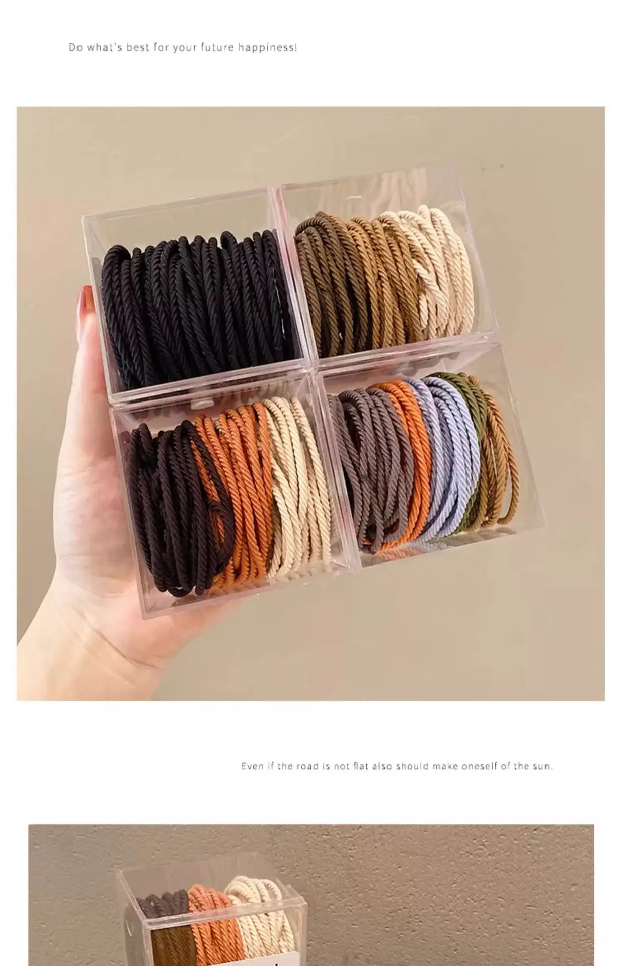 2023 New Black Hair Rope Rubber Band High Ponytail Hair Tie — feature 9