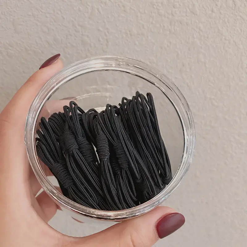 2023 New Black Hair Rope Rubber Band High Ponytail Hair Tie - Image 21