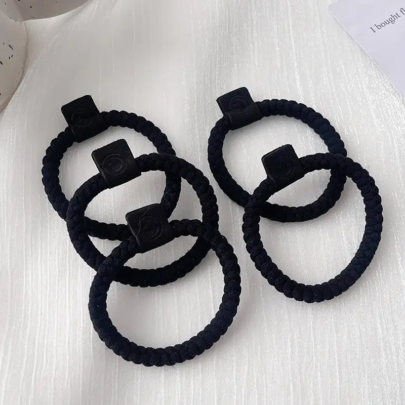2023 New Black Hair Rope Rubber Band High Ponytail Hair Tie - Image 26