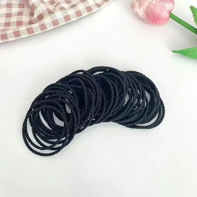 2023 New Black Hair Rope Rubber Band High Ponytail Hair Tie - Image 53