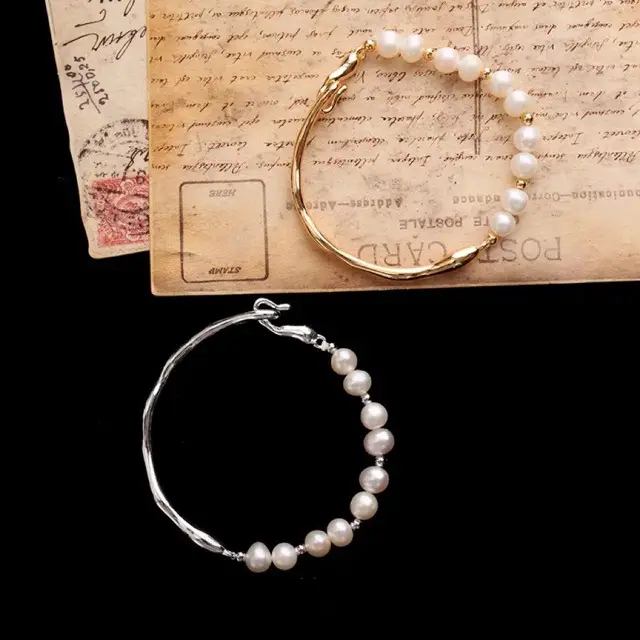 Pearl & Gold Plated Bracelet for Women - Image 2