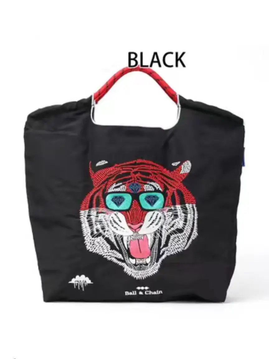 Women's Cartoon Tiger Embroidered Tote Bag - Image 6