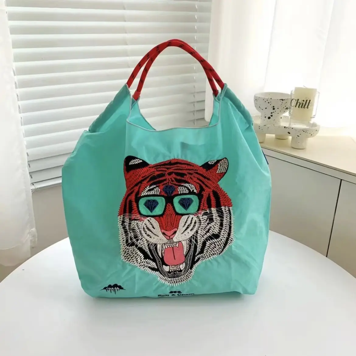 Women's Cartoon Tiger Embroidered Tote Bag — feature 7