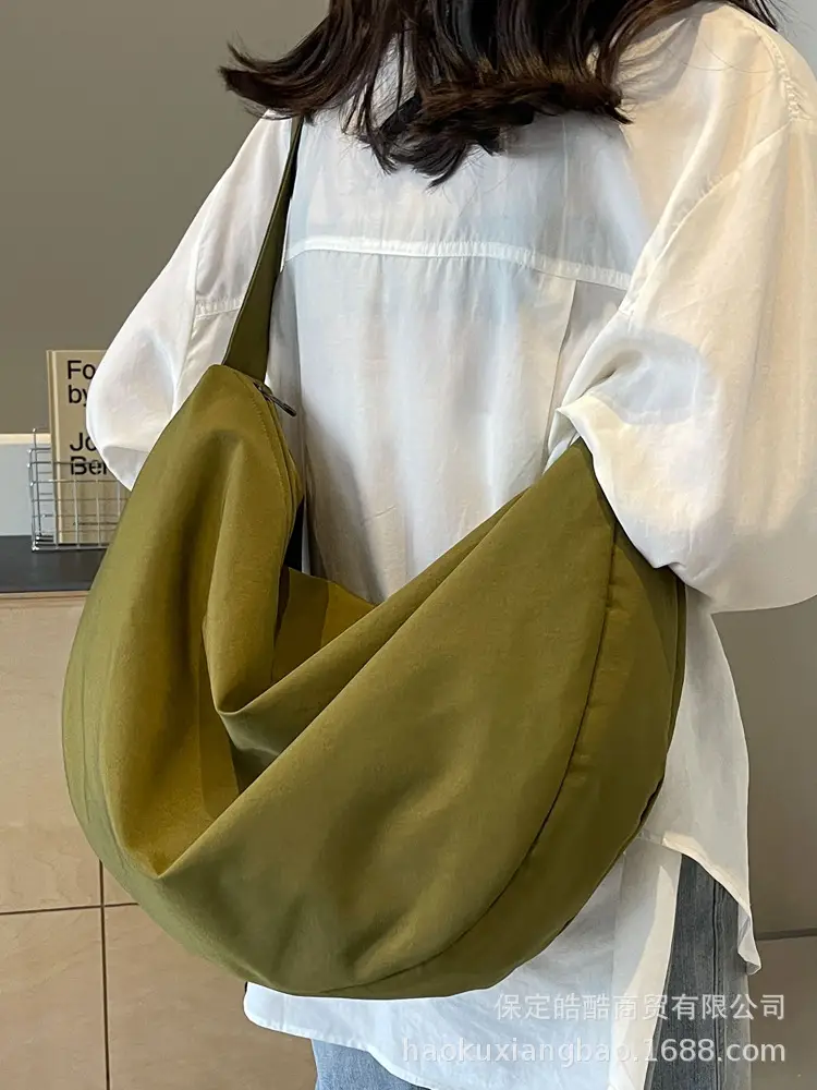 Women Canvas Shoulder Messenger Bag Beige 2024 - Image 3