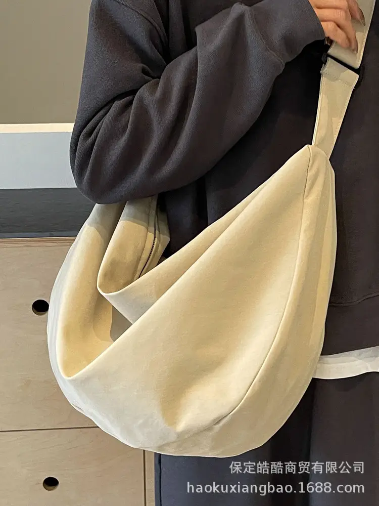 Women Canvas Shoulder Messenger Bag Beige 2024 - Image 6