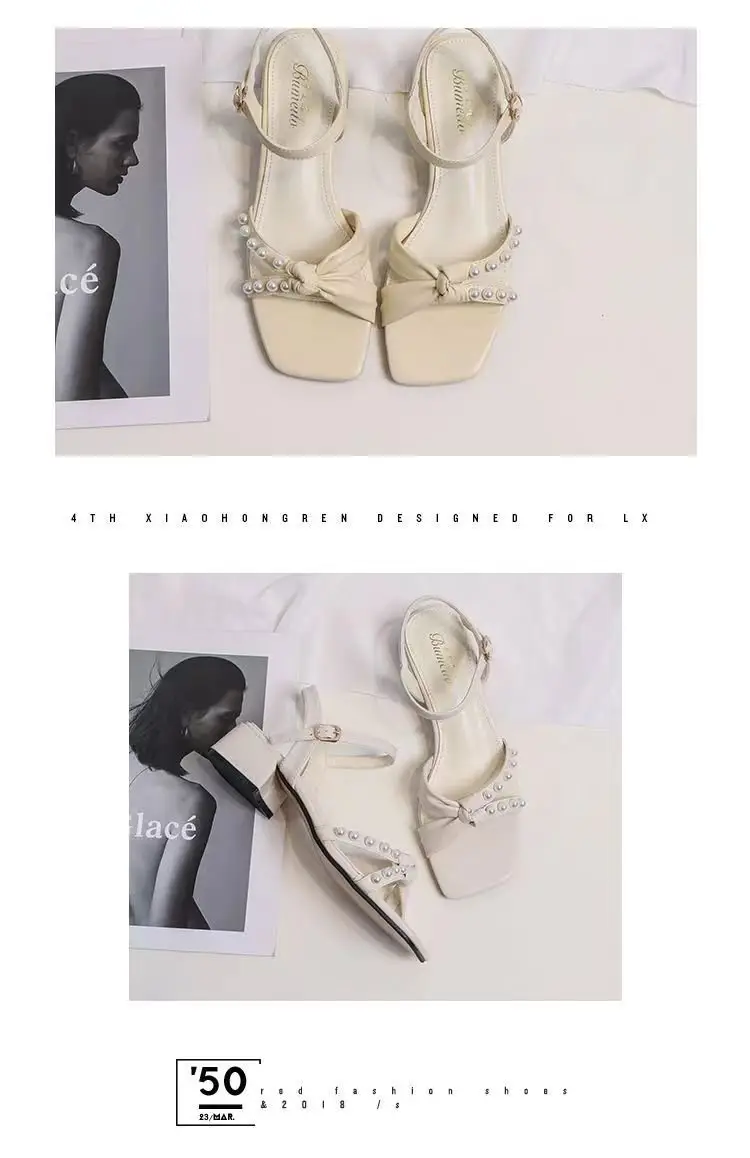 Women's All-White Square Heel Sandals 2024 — feature 9