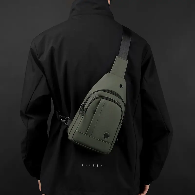Men's Black Waterproof Shoulder Messenger Bag - Image 7